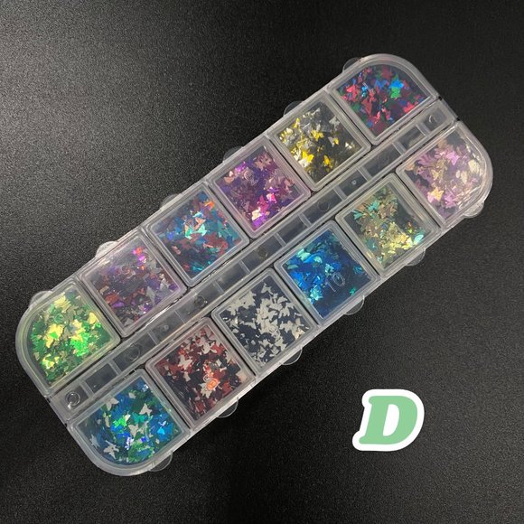 Butterfly Shape Nail Art Glitter Flakes 3D Colorfu - Picture 5 of 7